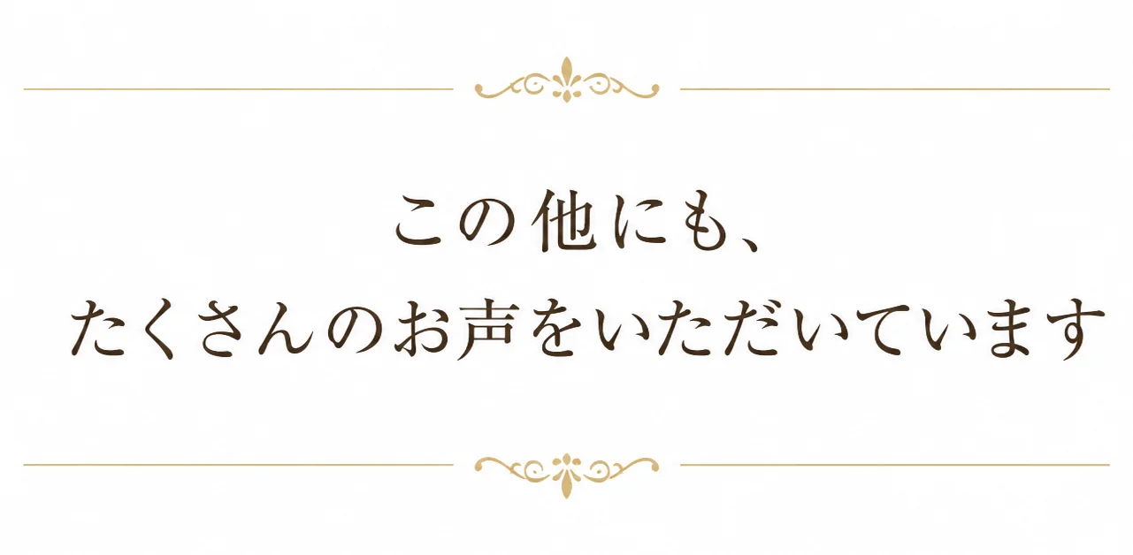 この他にも、たくさんのお声をいただいています