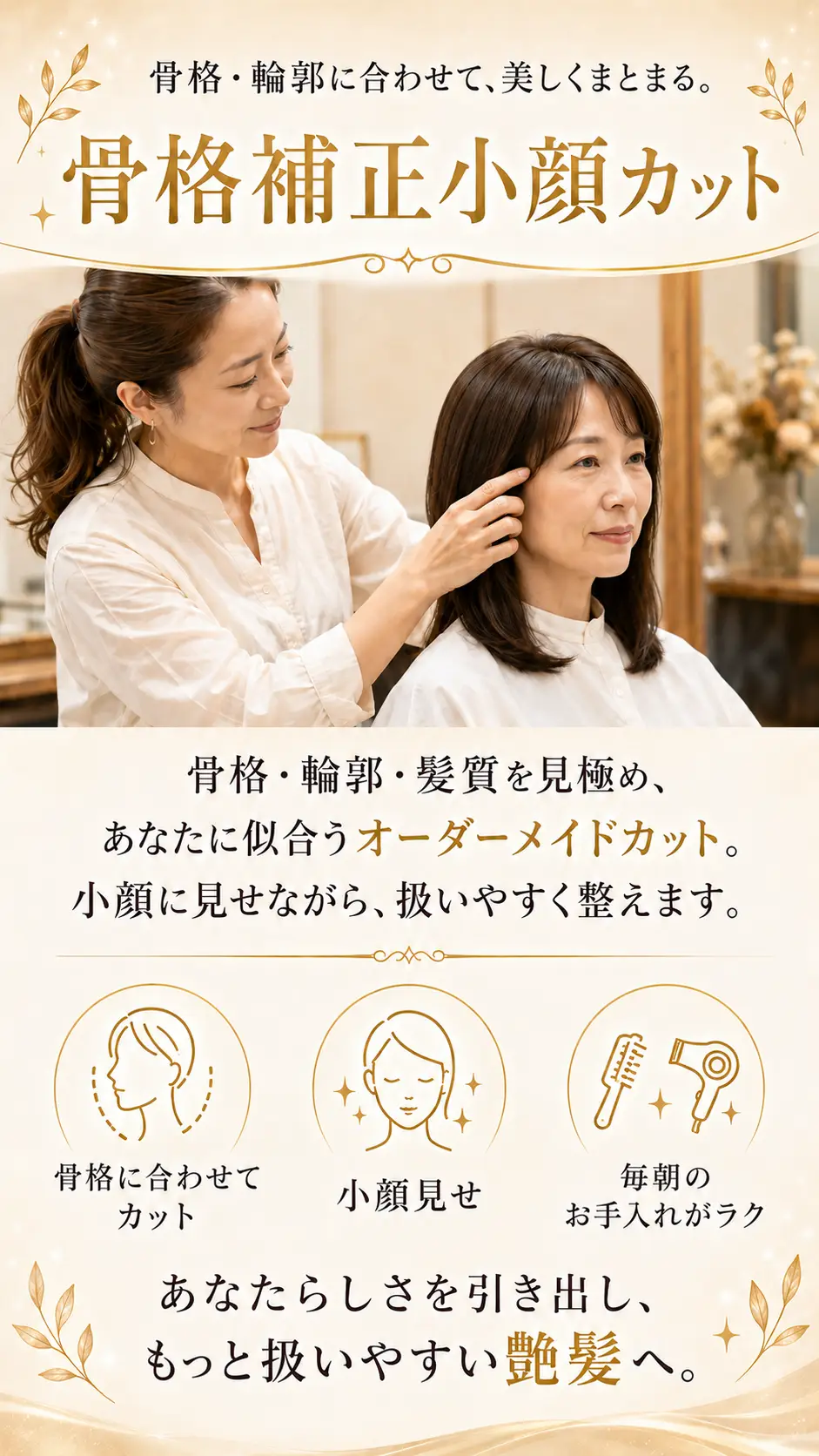 骨格補正小顔カット メニューの内容
